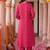 women ethnic motifs printed regular thread work kurta with trousers