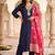 women ethnic motifs embroidered regular kurta with trousers & with dupatta