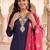 women ethnic motifs embroidered regular kurta with trousers & with dupatta