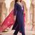 women ethnic motifs embroidered regular kurta with trousers & with dupatta