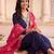 women ethnic motifs embroidered regular kurta with trousers & with dupatta