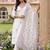 women ethnic motifs embroidered regular thread work cotton kurta with trousers & with dupatta