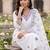 women ethnic motifs embroidered regular thread work cotton kurta with trousers & with dupatta