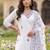 women ethnic motifs embroidered regular thread work cotton kurta with trousers & with dupatta