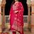 women ethnic motifs embroidered regular kurta with trousers & with dupatta