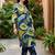women animal printed regular cotton kurta with trousers
