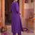 women ethnic motifs embroidered regular thread work kurta with trousers