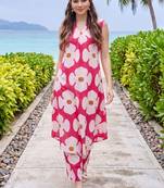 women floral printed regular cotton kurta with trousers