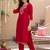 women ethnic motifs embroidered regular thread work kurta with trousers