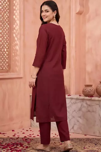 women ethnic motifs embroidered regular sequinned kurta with trousers & with dupatta