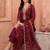 women ethnic motifs embroidered regular sequinned kurta with trousers & with dupatta