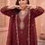 women ethnic motifs embroidered regular sequinned kurta with trousers & with dupatta