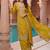 women ethnic motifs embroidered regular kurta with sharara & with dupatta