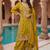 women ethnic motifs embroidered regular kurta with sharara & with dupatta