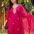 women ethnic motifs embroidered regular thread work kurta with trousers & with dupatta