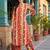 women printed regular cotton kurta with trousers
