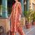 women printed regular cotton kurta with trousers