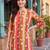 women printed regular cotton kurta with trousers