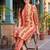 women printed regular cotton kurta with trousers