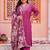 women floral embroidered regular thread work kurta with patiala & with dupatta