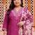 women floral embroidered regular thread work kurta with patiala & with dupatta
