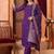 women ethnic motifs embroidered regular kurta with trousers & with dupatta
