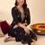 women ethnic motifs embroidered regular thread work kurta with trousers