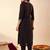 women ethnic motifs embroidered regular thread work kurta with trousers