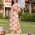 women printed regular cotton kurta with trousers