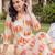 women printed regular cotton kurta with trousers