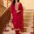 women ethnic motifs embroidered regular kurta with trousers & with dupatta