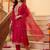 women ethnic motifs embroidered regular kurta with trousers & with dupatta