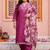 women floral embroidered regular kurta with salwar & with dupatta