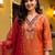 women ethnic motifs embroidered regular thread work kurta with trousers & with dupatta