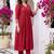 women empire thread work liva kurta with trousers