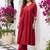 women empire thread work liva kurta with trousers