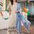 women printed regular thread work kurta with trousers & with dupatta