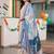 women printed regular thread work kurta with trousers & with dupatta