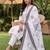 women ethnic motifs embroidered regular thread work cotton kurta with trousers & with dupatta