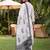 women ethnic motifs embroidered regular thread work cotton kurta with trousers & with dupatta