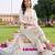 women floral embroidered regular thread work kurta with trousers & with dupatta