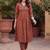 women ethnic motifs printed empire cotton kurta with trousers
