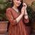 women ethnic motifs printed empire cotton kurta with trousers