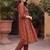 women ethnic motifs printed empire cotton kurta with trousers