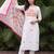 women floral embroidered regular thread work cotton kurta with trousers & with dupatta