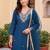 women ethnic motifs embroidered regular kurta with trousers & with dupatta