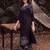 women printed regular mirror work cotton kurta with trousers