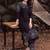 women printed regular mirror work cotton kurta with trousers