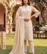 women ethnic motifs embroidered regular sequinned cotton kurta with trousers & with dupatta