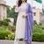 women ethnic motifs embroidered regular thread work cotton kurta with trousers & with dupatta